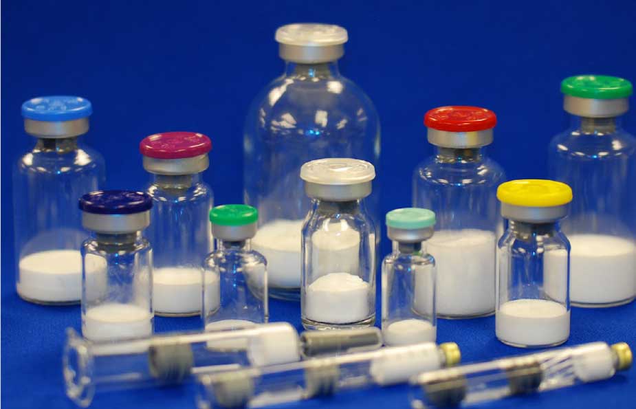 Vials that have gone through freeze-drying